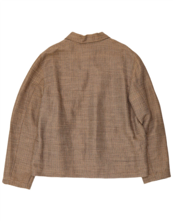 Monsoon Mens Bomber Jacket UK 40 Large Beige Check