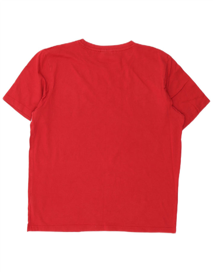 Bear Herre Grafisk T-Shirt Top XL Rød Bomuld