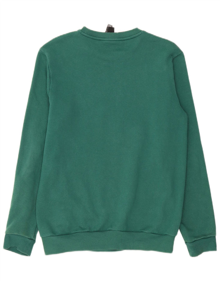 Adidas Boys Sweatshirt Jumper 15-16 Years Green Cotton
