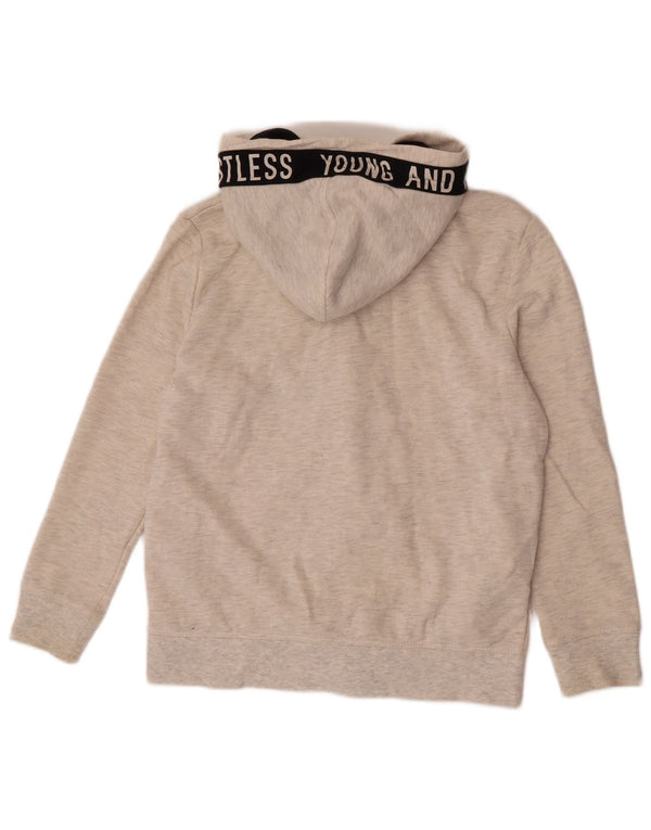 Suéter Zara Boys Graphic Zip com capuz 11-12 anos branco manchado
