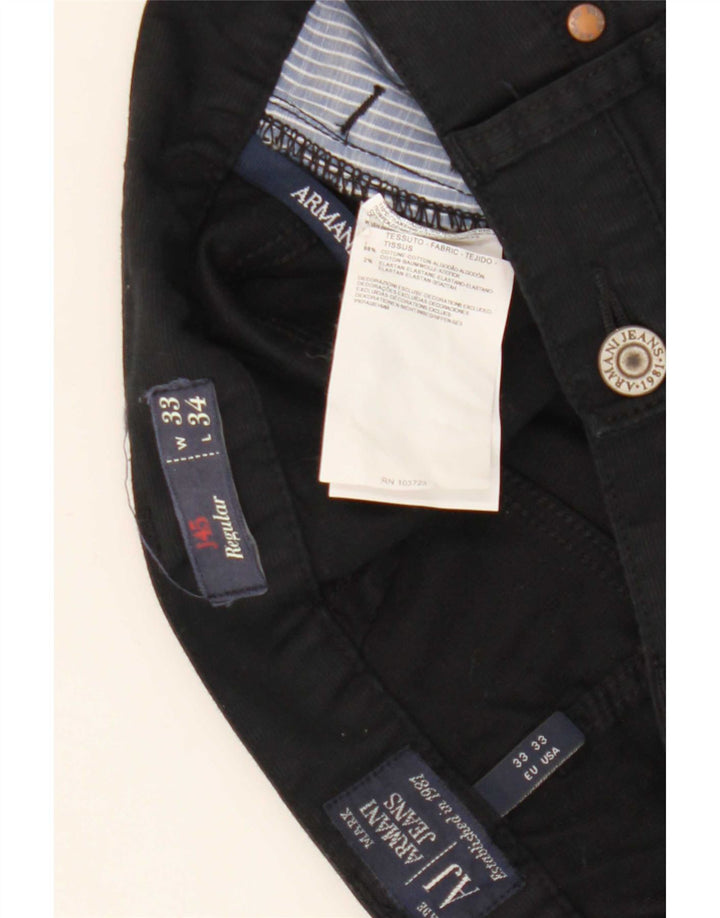 Pantaloni casual regolari da uomo Armani W33 L27 cotone nero