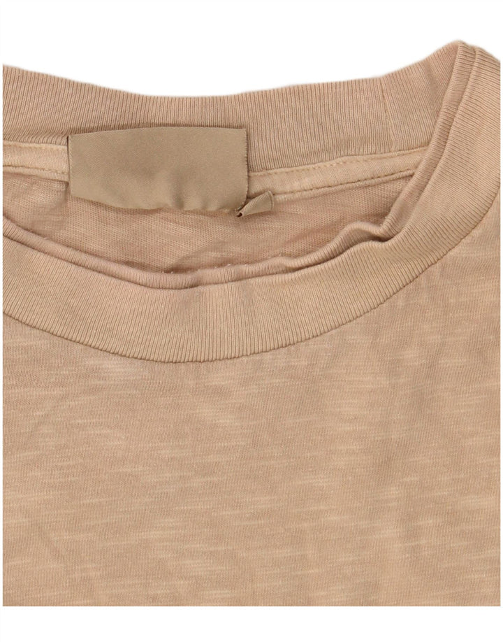 Weird Fish Mens T-Shirt Top Large Beige Flecked Cotton
