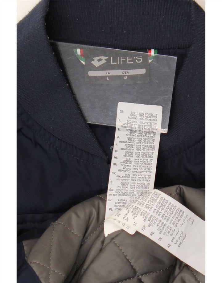 Lotto Mens Bomber Jacket UK 38 Medium Navy Blue Polyester