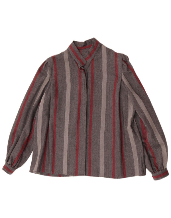 Vintage ženska košulja bluza UK 18 XL siva na pruge