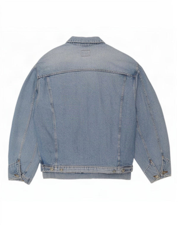 Rifle Mens Distressed Denim Jacket UK 42 XL Blue