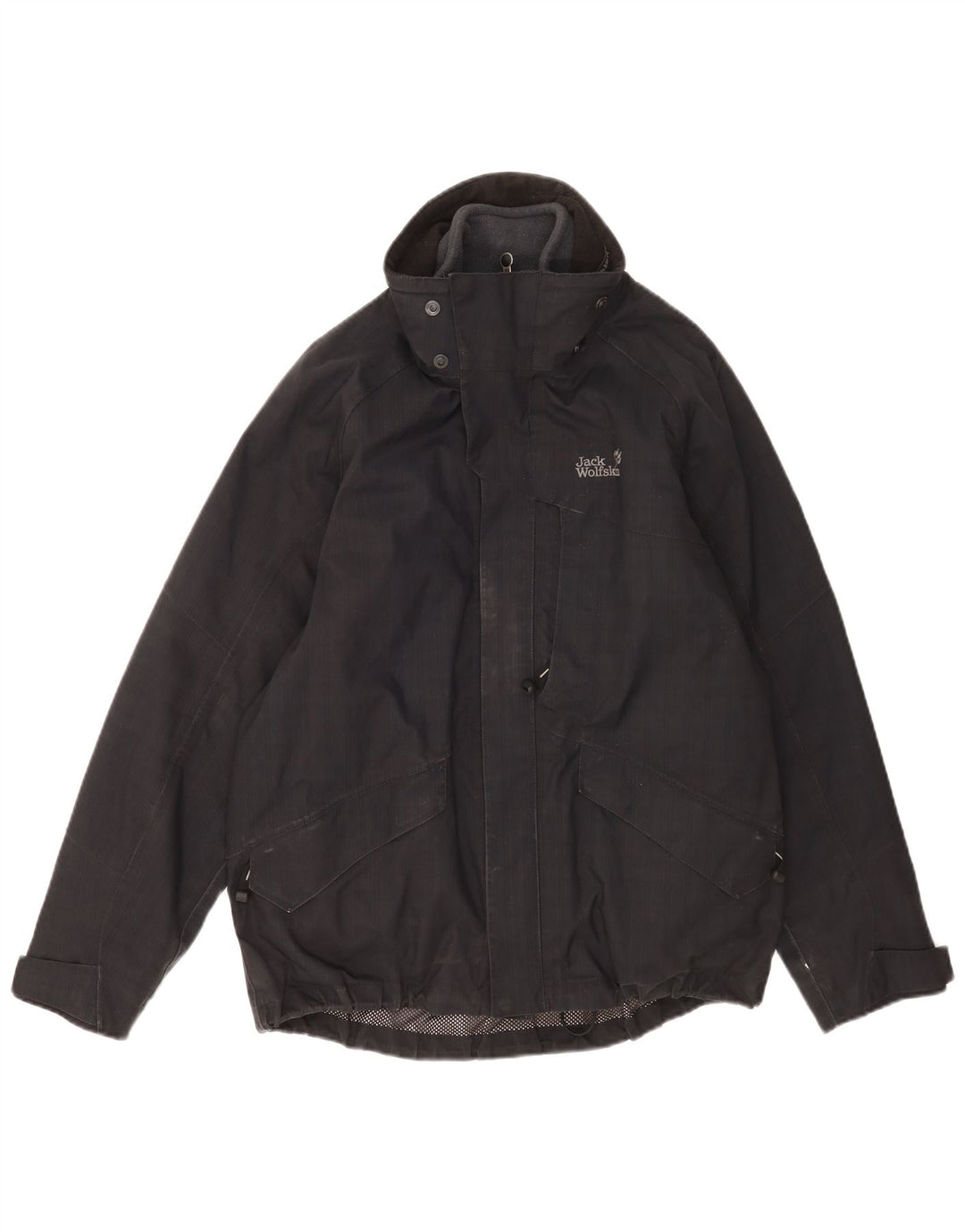 Jack Wolfskin Mens Windbreaker Jacket UK 36 Small Black Polyester