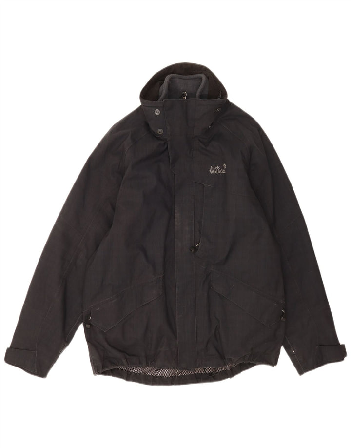 Jack Wolfskin Mens Windbreaker Jacket UK 36 Small Black Polyester