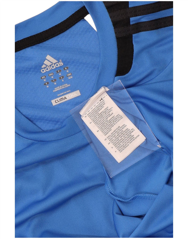 ADIDAS Mens Climacool T-Shirt Top Medium Blue Colourblock Polyester
