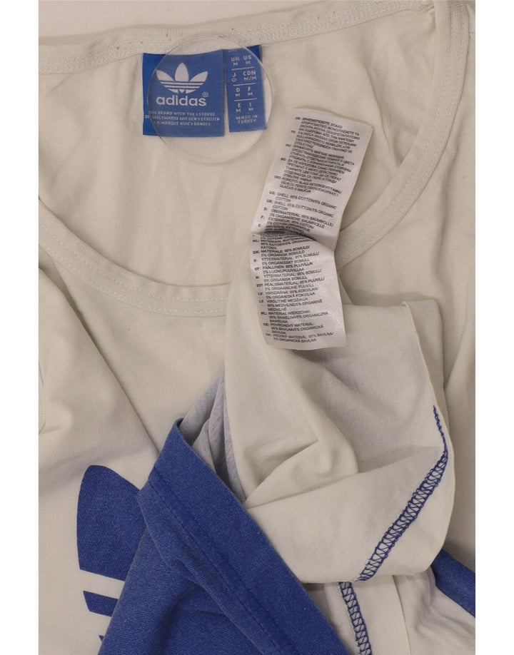 Adidas Herre Grafisk Vest Top Medium White Colourblock Bomuld