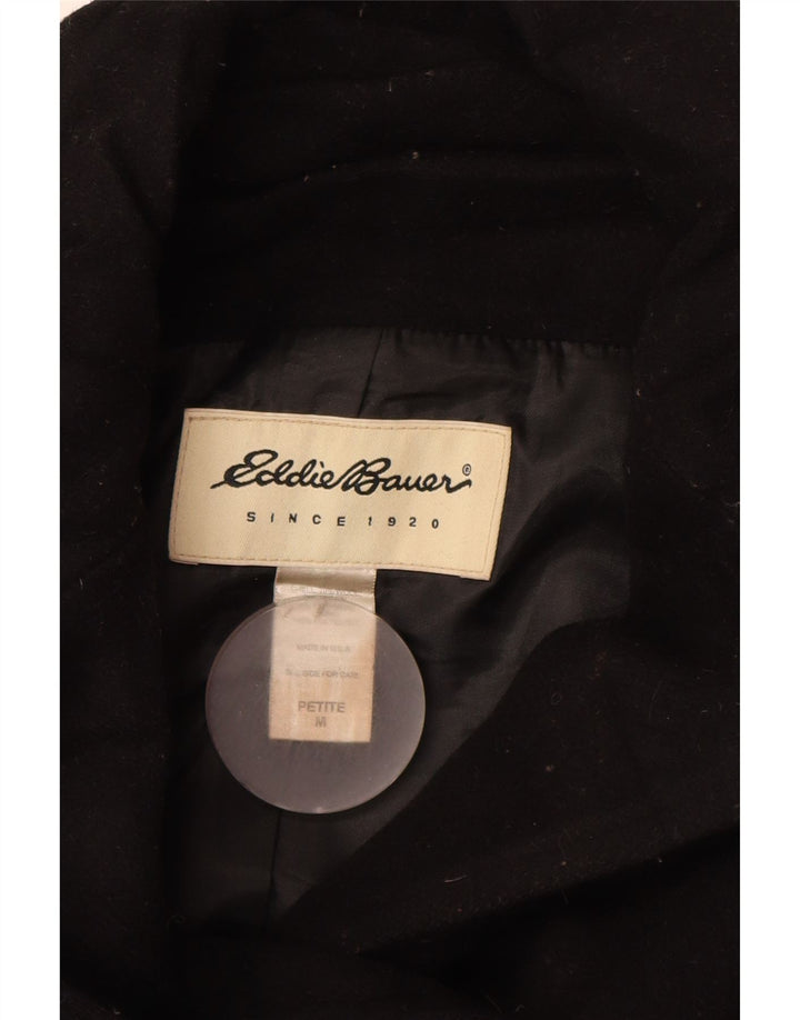 Eddie Bauer Γυναικείο Παλτό Petite Pea UK 14 Μέτριο μαύρο μαλλί