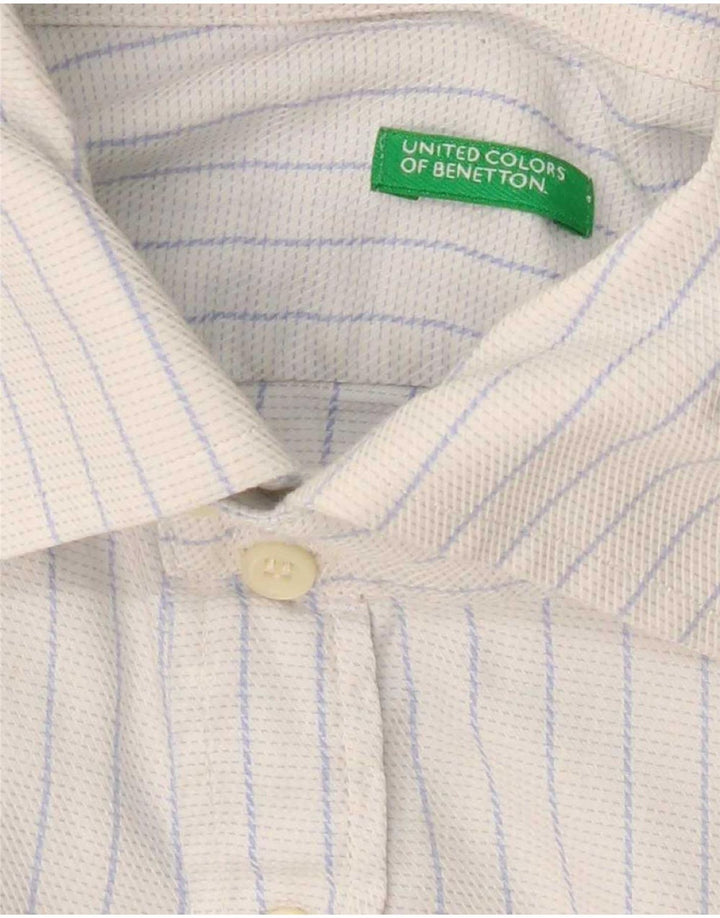 Camisa Benetton Hombre Mediana Rayas Blancas