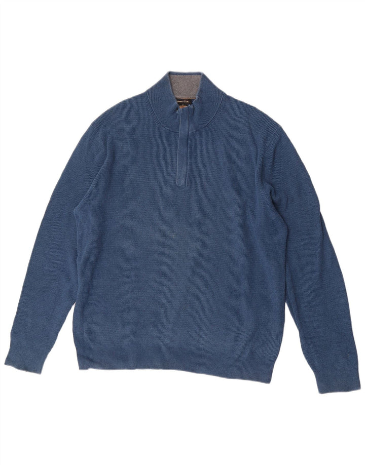 Pulover Massimo Dutti pentru bărbați, cu fermoar și gât, XL, albastru