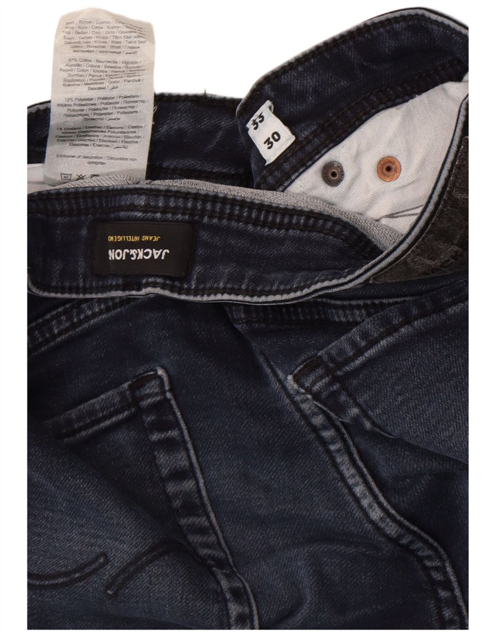 Jack & Jones Mens GLENN Slim Jeans  W33 L30 Blue Cotton