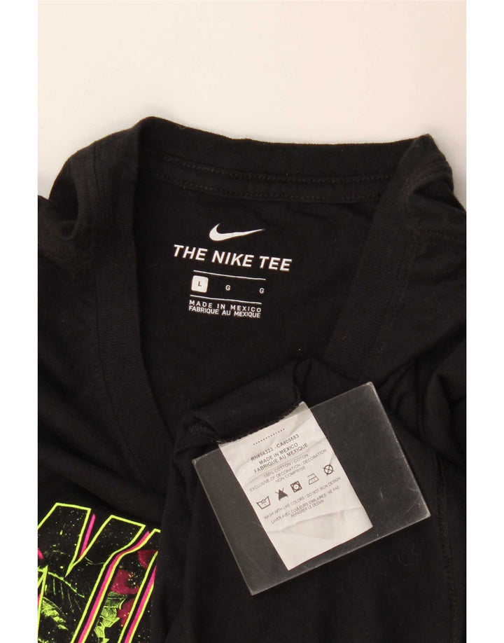 Nike grafisk T-shirt top til mænd, stor sort bomuld