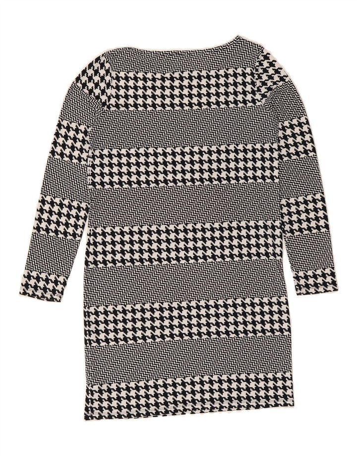 MICHAEL KORS Womens Long Sleeve Shift Dress UK 12 Medium Grey Houndstooth Vintage Michael Kors and Second-Hand Michael Kors from Messina Hembry 