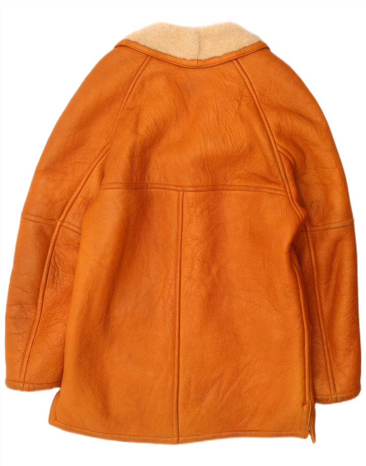 Giacca in shearling da uomo vintage UK 38 Pelle marrone medio