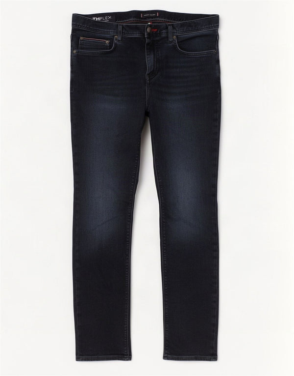 Tommy Hilfiger Uomo Layton Slim Jeans W34 L30 Blu Navy Cotone