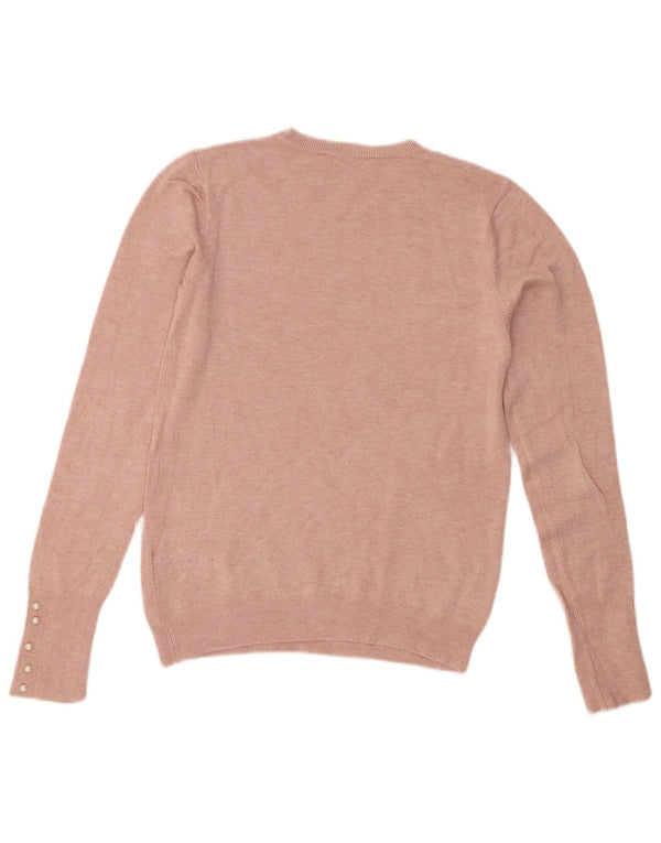 Zara Damen-Pullover mit Rundhalsausschnitt, Gr. 12, mittelrosa Viskose