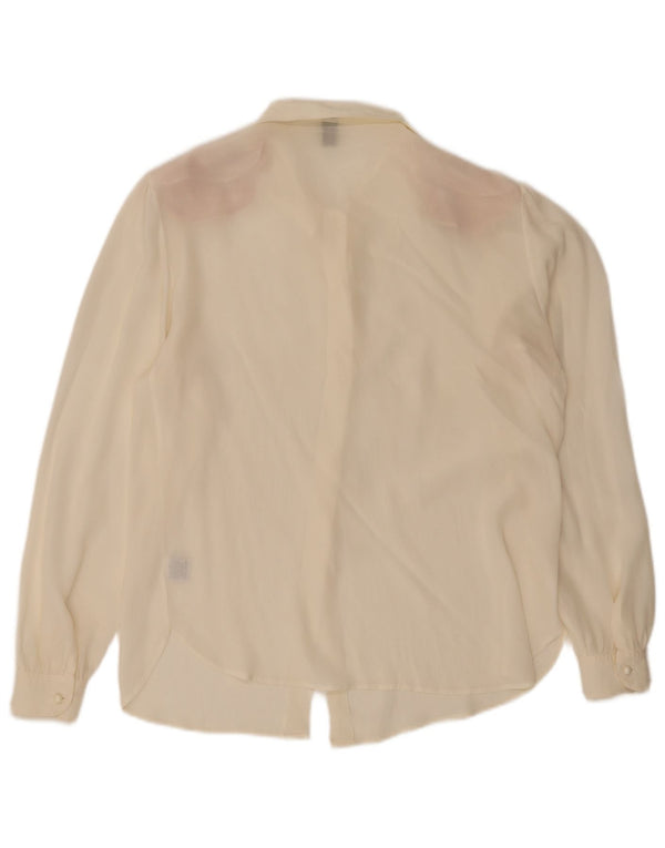 Vintage Damen Hemdbluse IT 44 Medium Off White Acetate