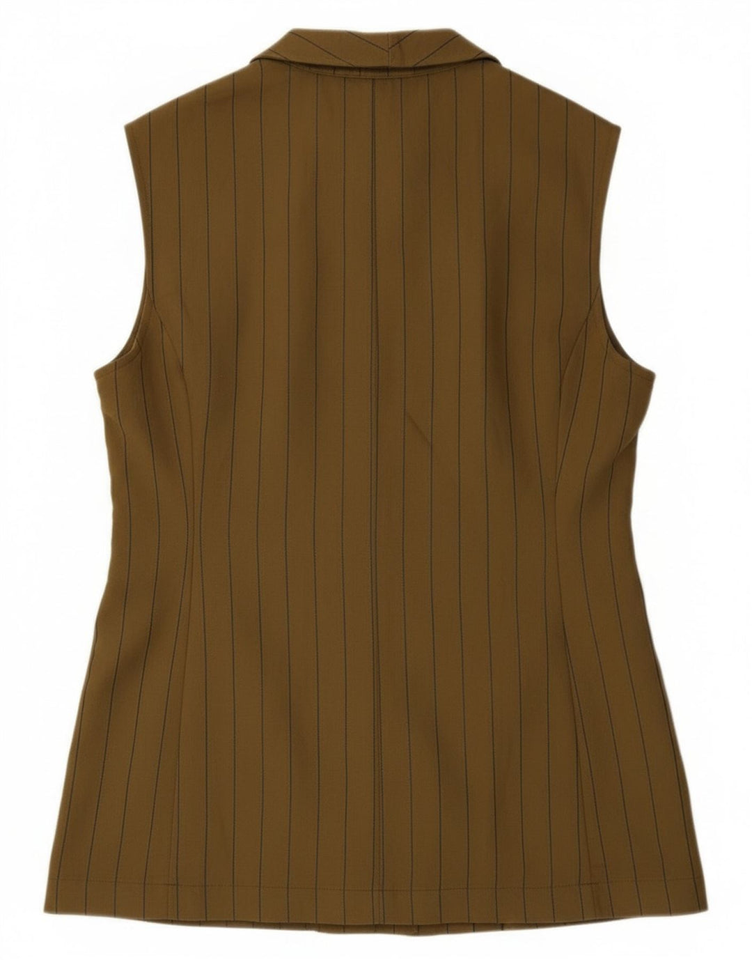 Rinascimento Womens Sleeveless Blazer Jacket UK 14 Large Khaki Striped