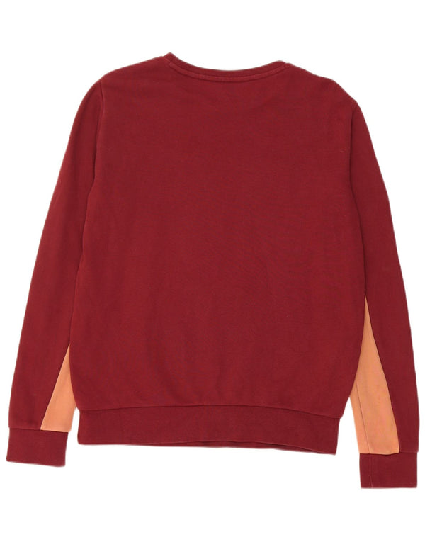 Lee Womens Regular Fit Sweatshirt Jumper UK 6 XS Bordeaux Colorblock