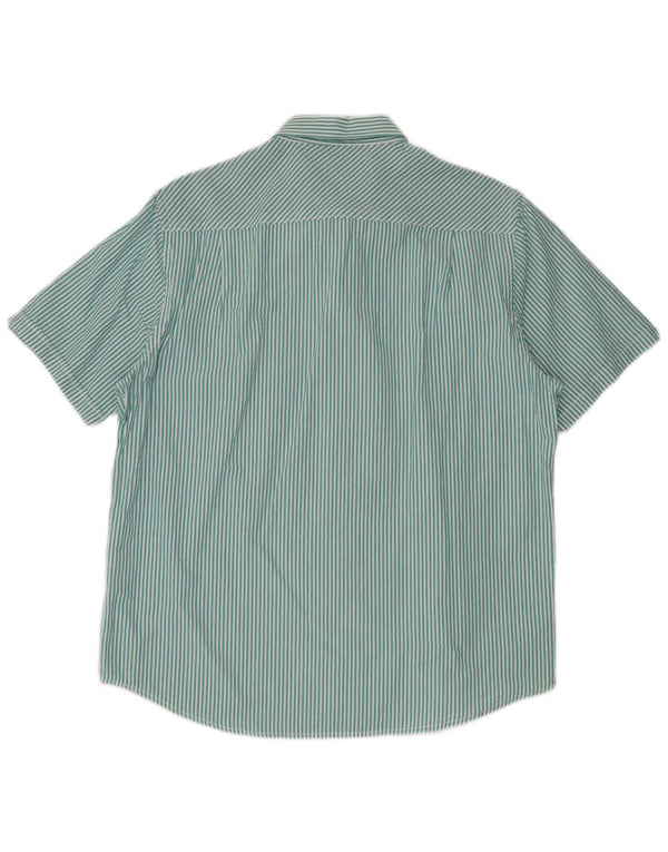 James Pringle Camisa de manga corta para hombre Algodón a rayas verdes grandes