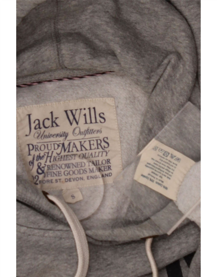 JACK WILLS Suéter masculino com capuz gráfico pequeno algodão cinza