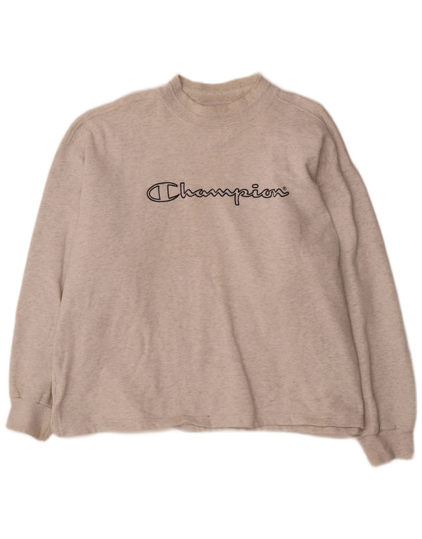 Felpa grafica da uomo Champion Jumper XL in cotone chiazzato grigio