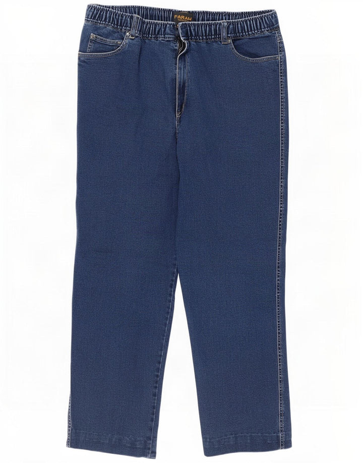 Farah Womens Classic Straight Jeans W36 L27 Blue Cotton