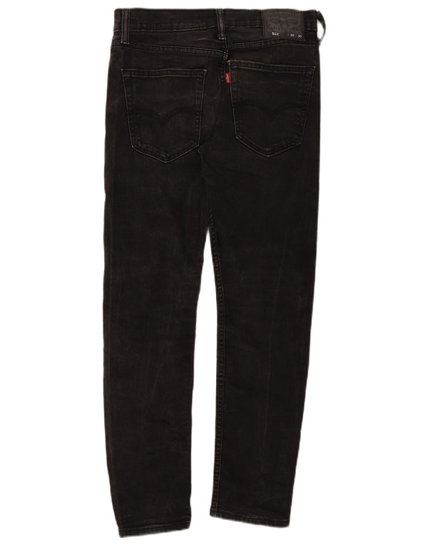 Levi's Womens 512 Slim Tapered Jeans W30 L27 Black Cotton
