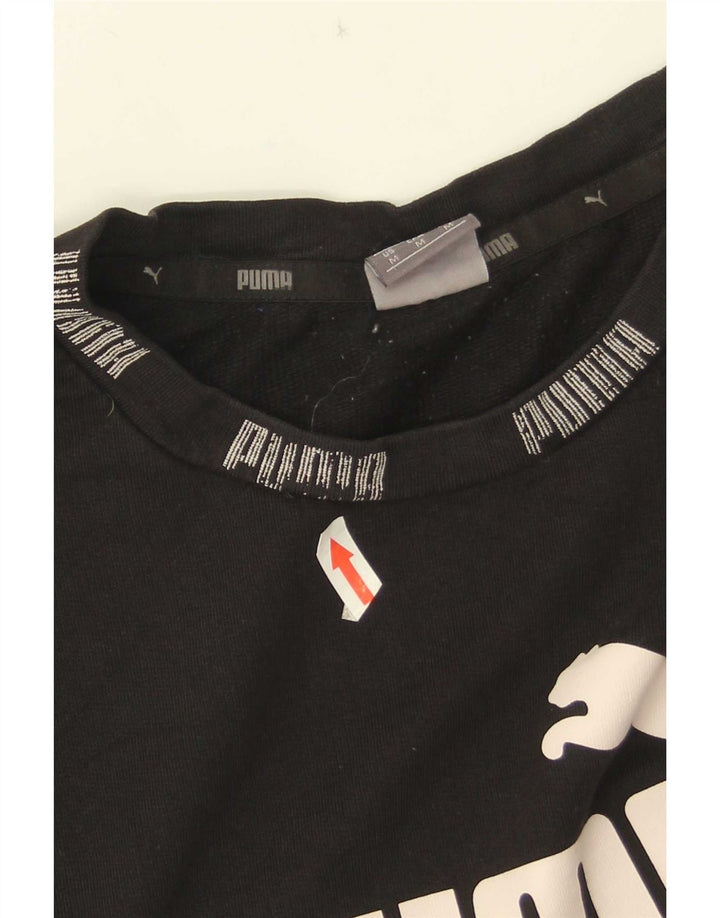 Puma Mens Graphic T-Shirt Top Medium Black Cotton