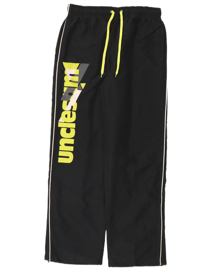 Pantaloni da tuta con grafica da uomo Zio Sam, grandi, in poliestere nero