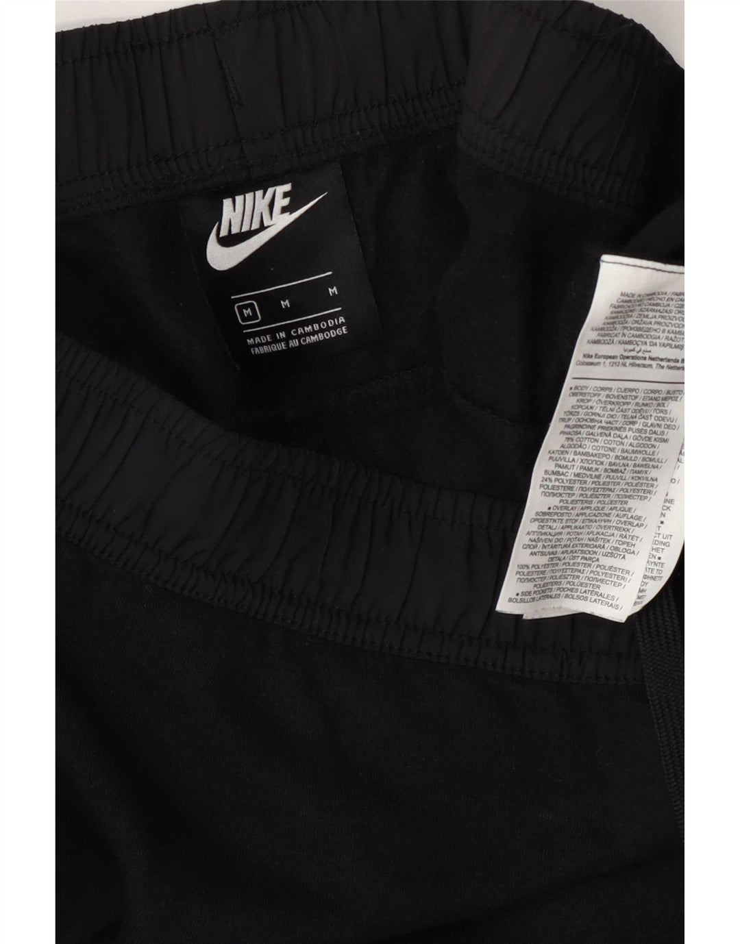 Nike Mens Graphic Tracksuit Trousers Joggers Medium Black Cotton
