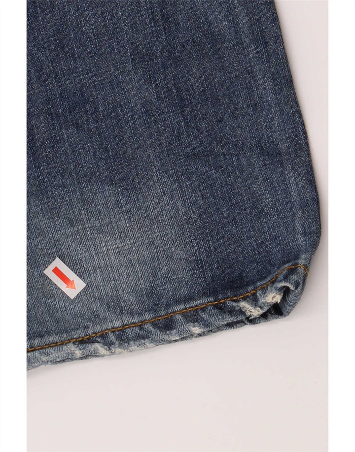 Lee Mens Knox Distressed Straight Jeans W38 L32 Blue Cotton