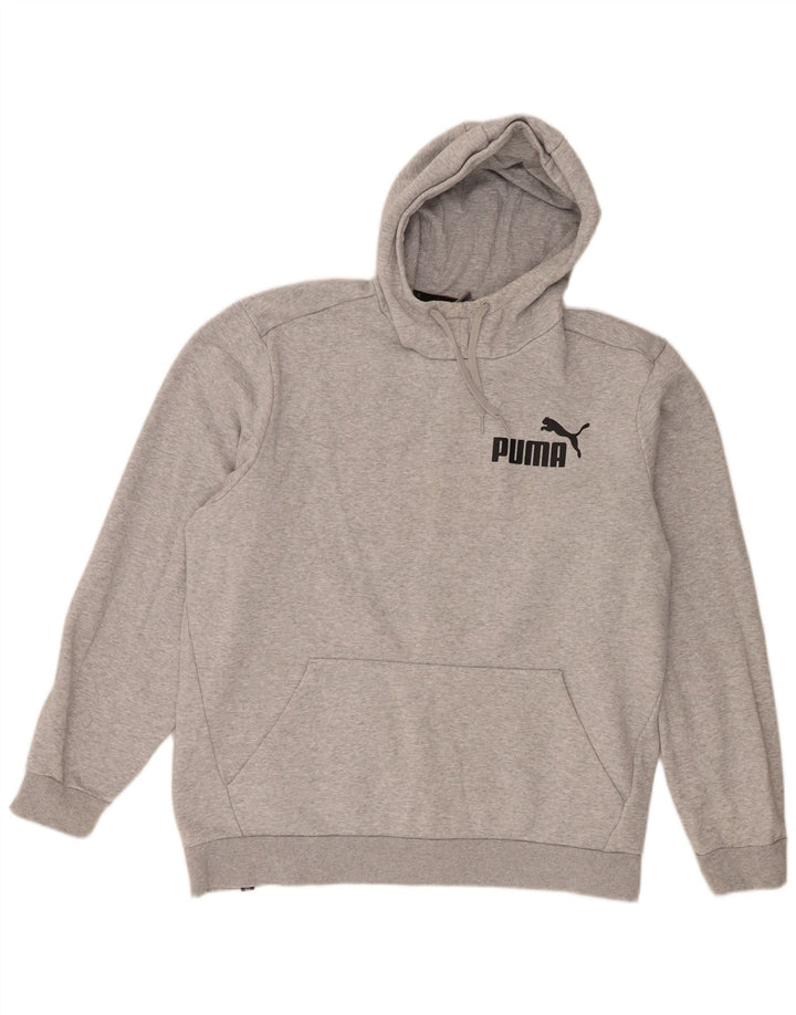 Puma Mens Hoodie Jumper 2XL Grey Cotton