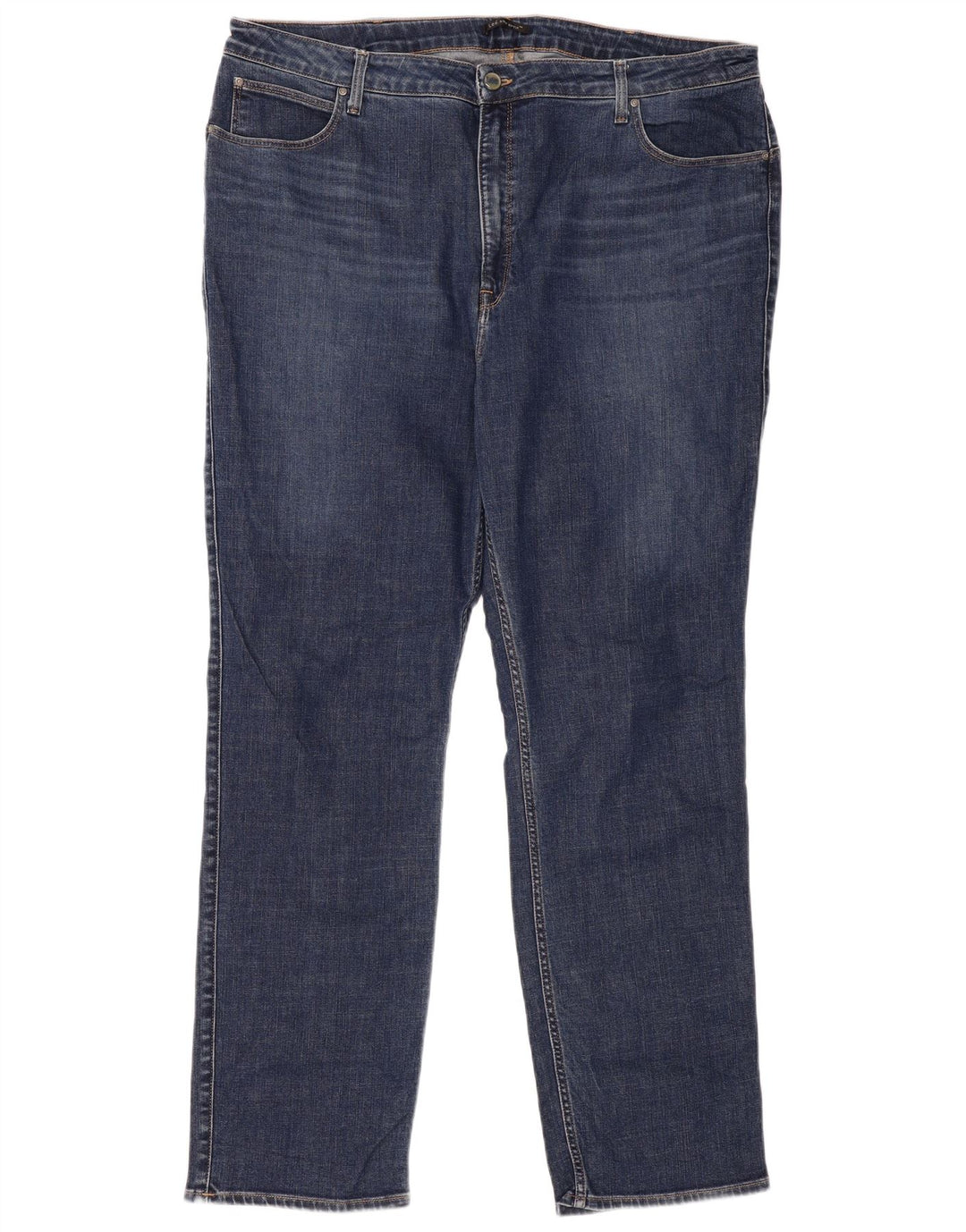 Lee Womens Straight Jeans W42 L33 Navy Blue Cotton