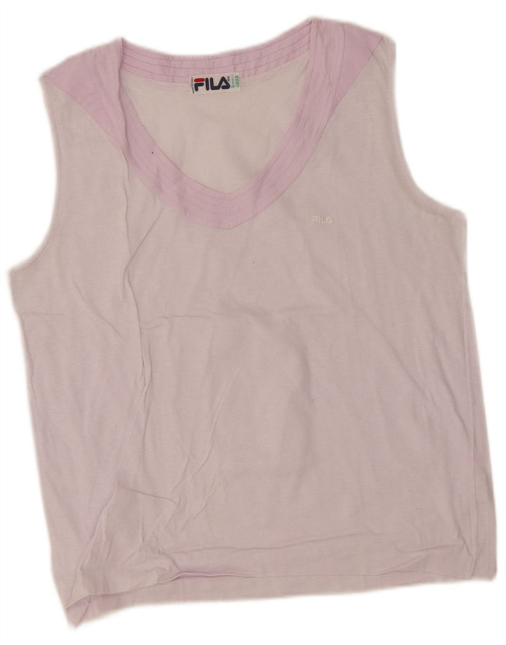 Fila Damen Weste Top US 12 Large Lila Baumwolle