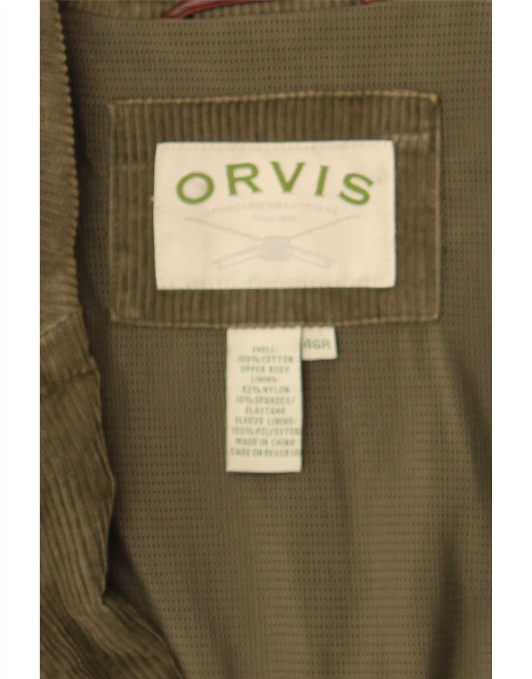 Orvis Mens 2 Button Corduroy Blazer Jacket EU 46 3XL Green Cotton