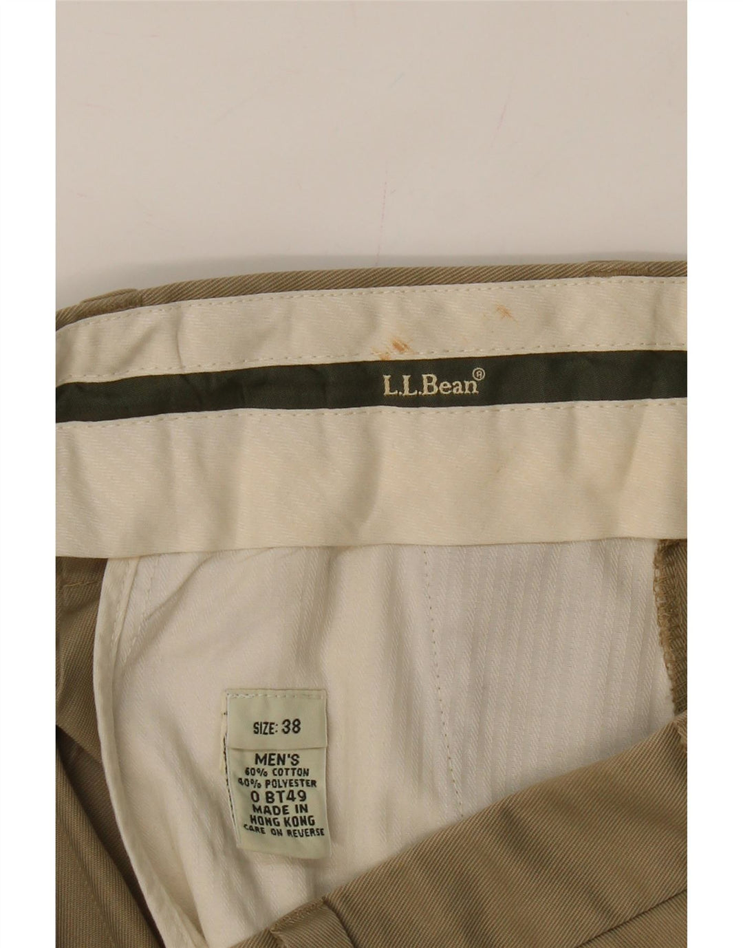 L.L.BEAN Mens Pegged Chino Trousers W38 L30 Beige Cotton Vintage L.L.Bean and Second-Hand L.L.Bean from Messina Hembry 