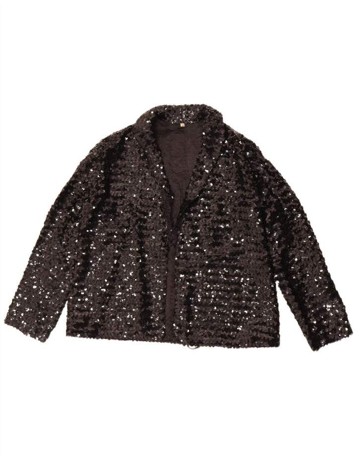 Chaqueta Blazer Vintage para Mujer IT 50 XL Negro