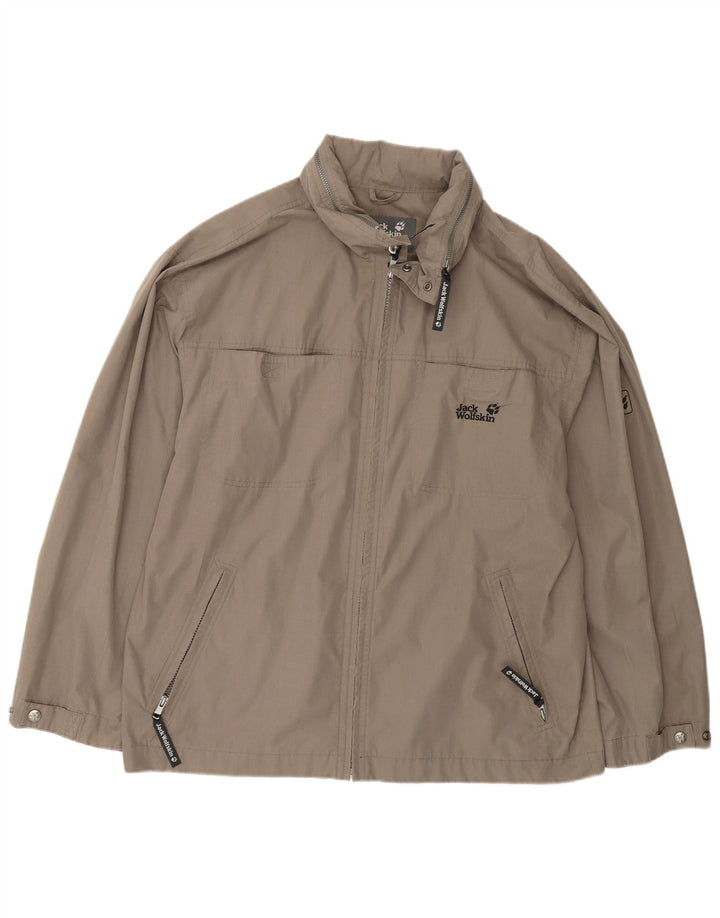 Jack Wolfskin Mens Hooded Utility Jacket UK 40 Large Grey Polyester