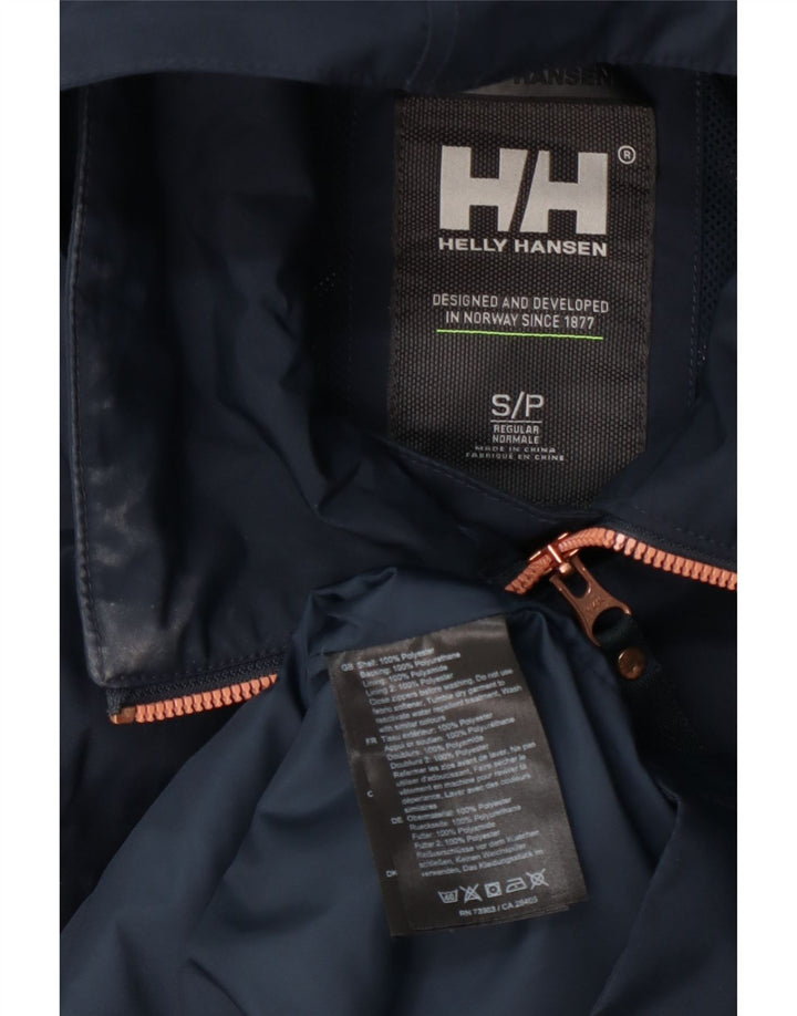 Impermeabile con cappuccio doppio petto da donna Helly Hansen UK 10 Small Blu Navy