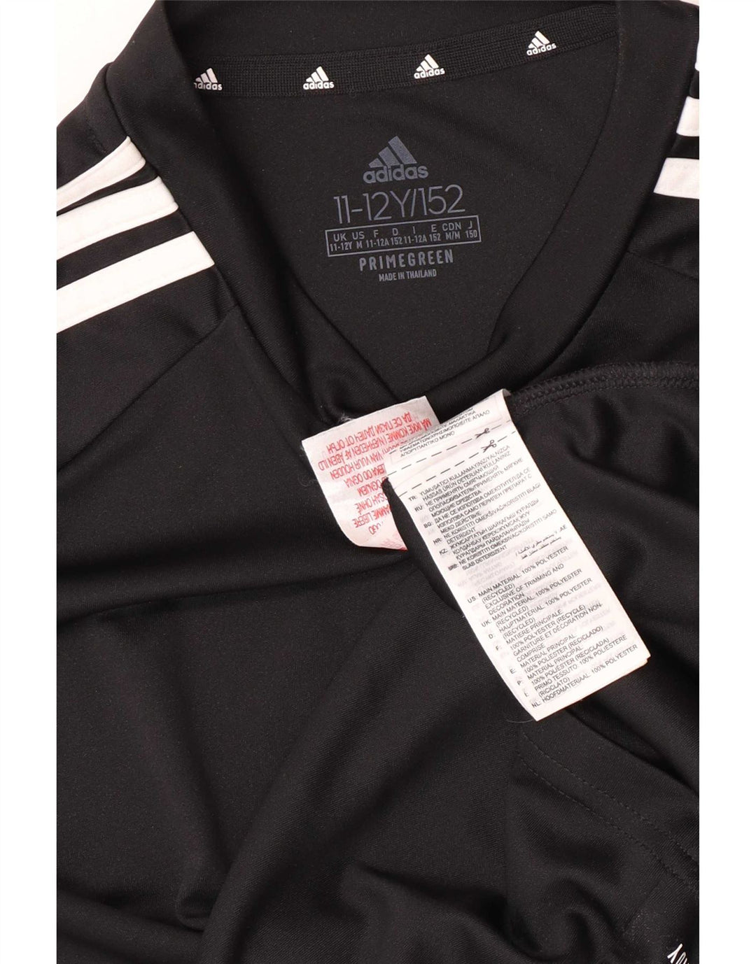 Adidas Boys Aeroready Regular T-Shirt Top 11-12 Years Black Polyester