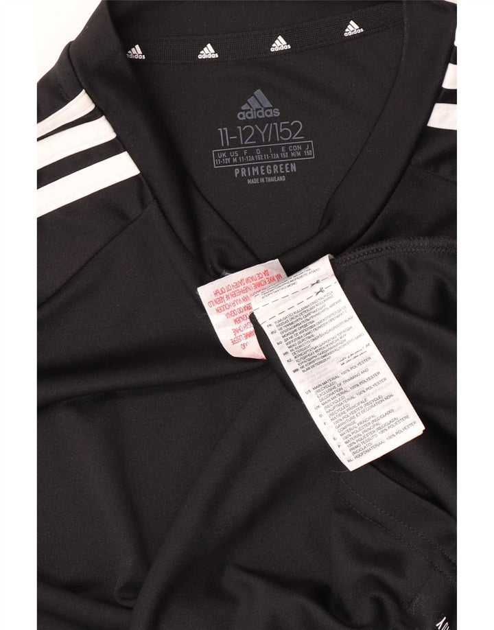 Adidas Boys Aeroready Regular T-Shirt Top 11-12 Years Black Polyester