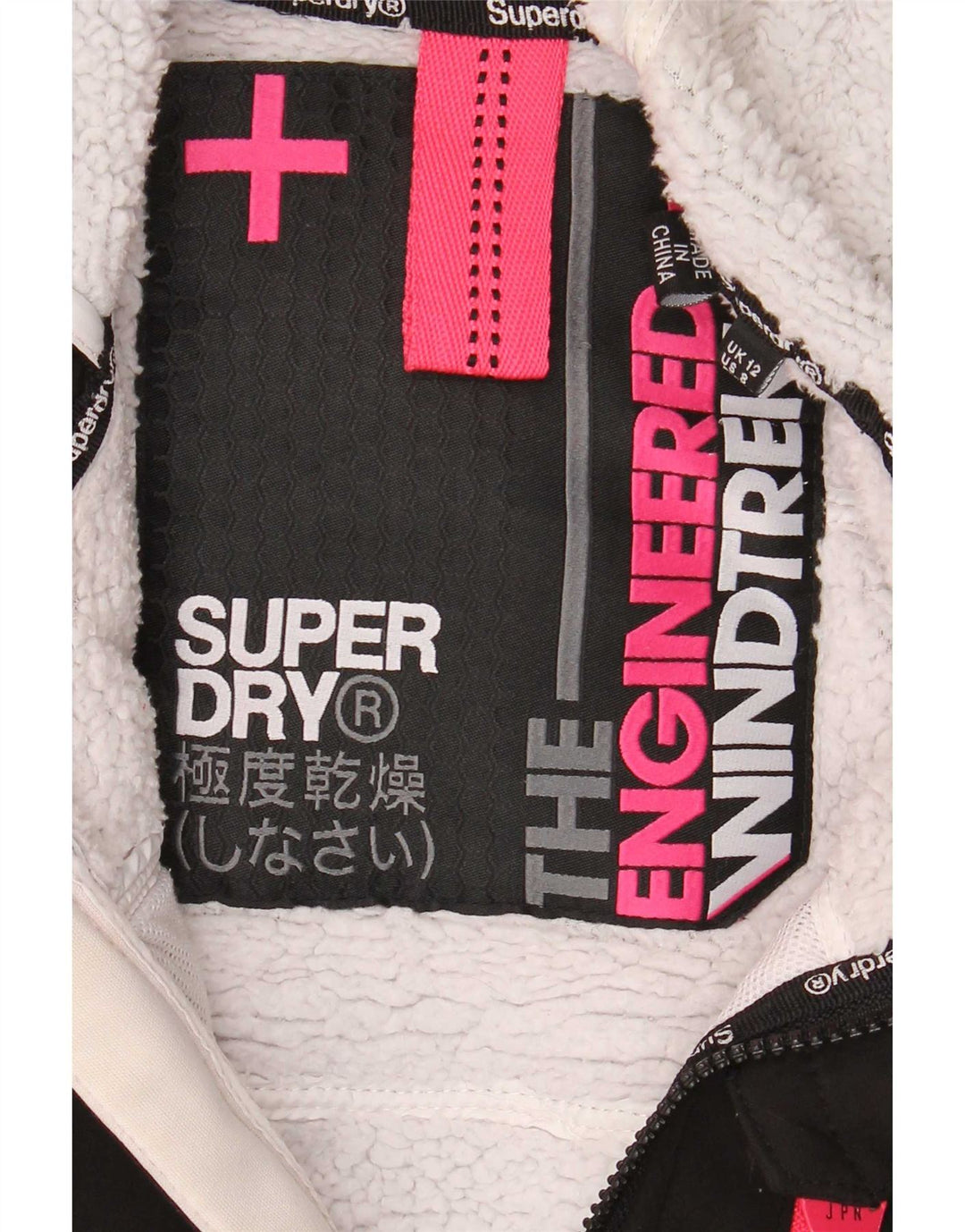 Superdry Chaqueta cortavientos con capucha para mujer, talla 40, talla M, color negro