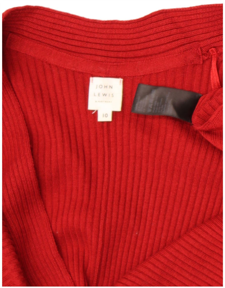 John Lewis Pull cardigan ouvert surdimensionné pour femme UK 10 Petit polyester rouge