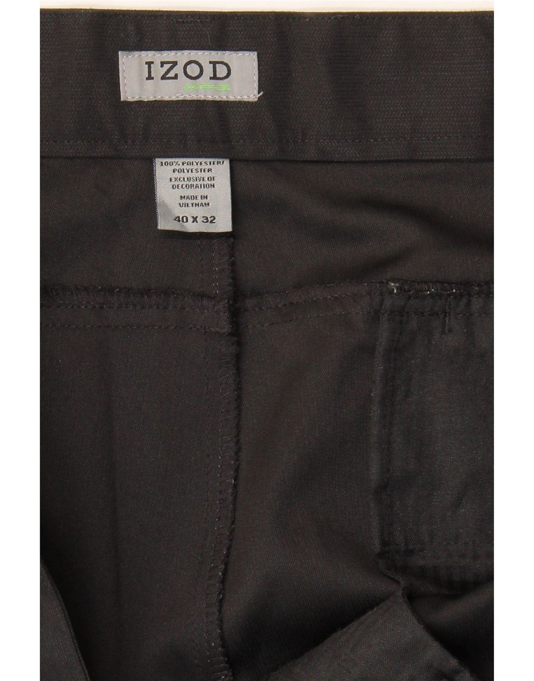 IZOD Mens Straight Cargo Trousers W40 L32 Black Polyester Vintage Izod and Second-Hand Izod from Messina Hembry 