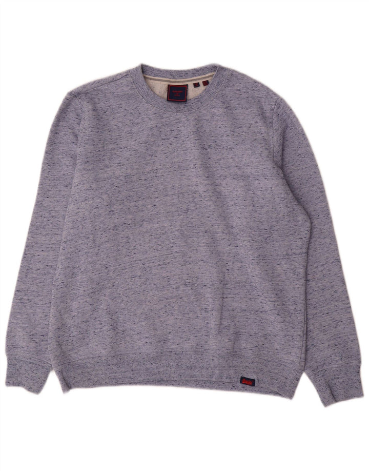Superdry Oversized Sweatshirt Jumper UK 12 Medium Blue Flecked