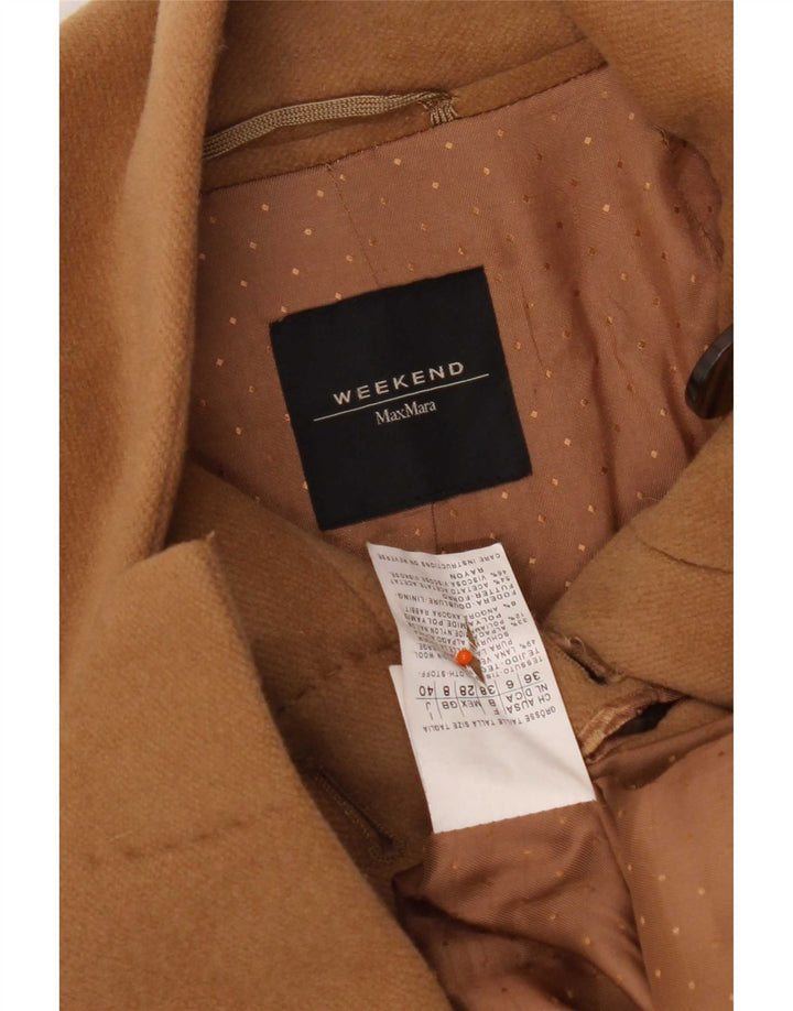 Sobretudo de fim de semana feminino Max Mara UK 8 pequena lã virgem bege