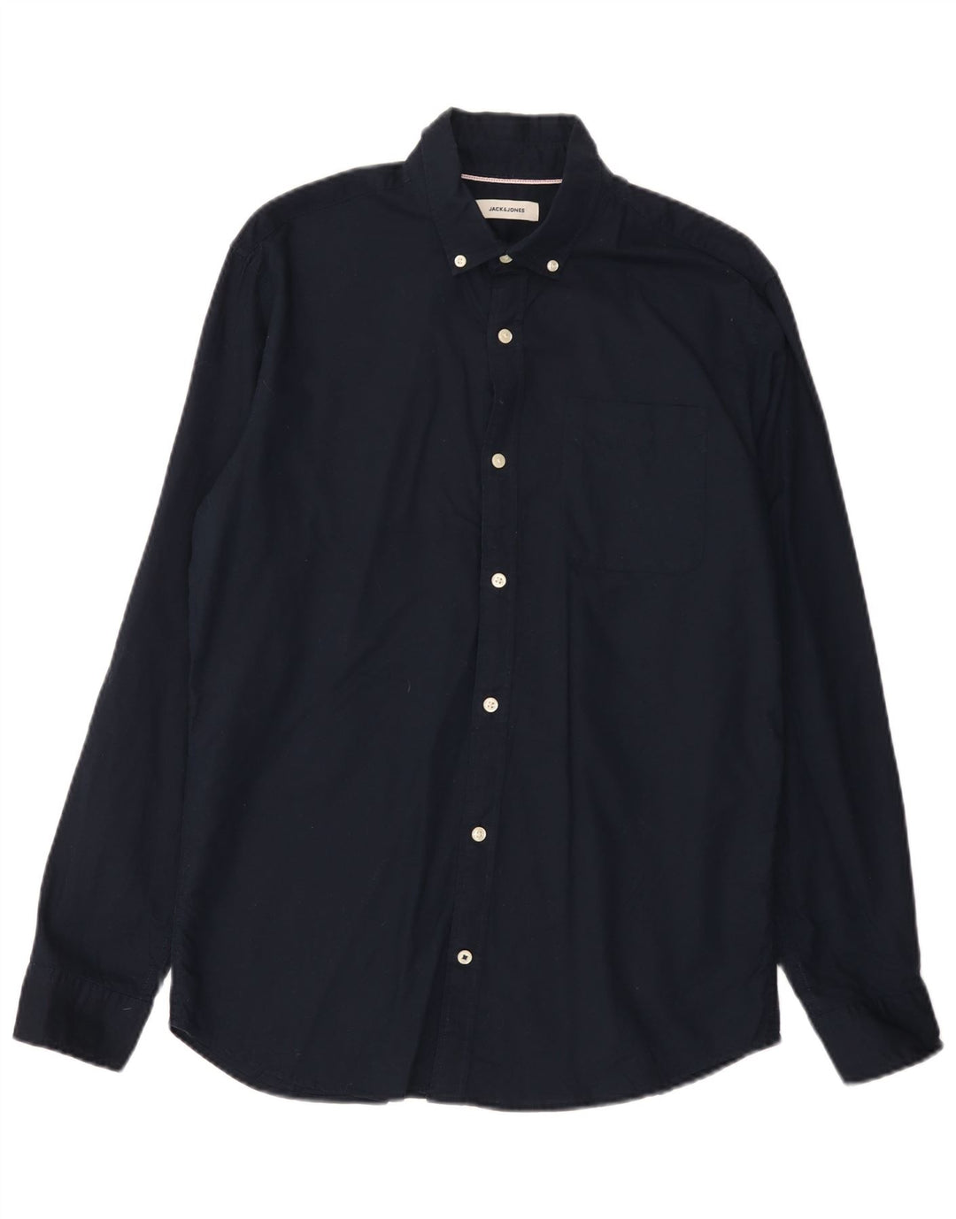 Jack & Jones Mens Shirt Large Navy Blue Cotton